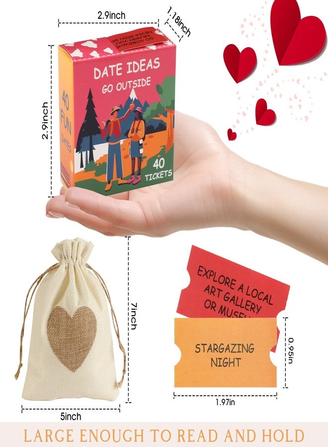 JULEASEL 40 Couples Date Night Ideas Tickets for Him or Her, Fun Coupons Date Ideas for Boyfriend, Fiancé, Husband, Newlyweds- Romantic Gifts for Valentine, Birthday, Anniversary (Go Outside) - Image 4